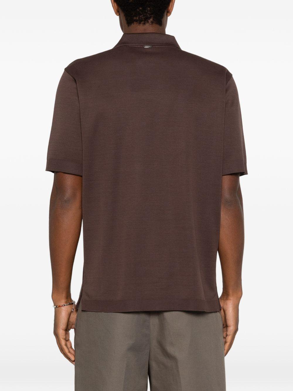HERNO Polo in cotone marrone 