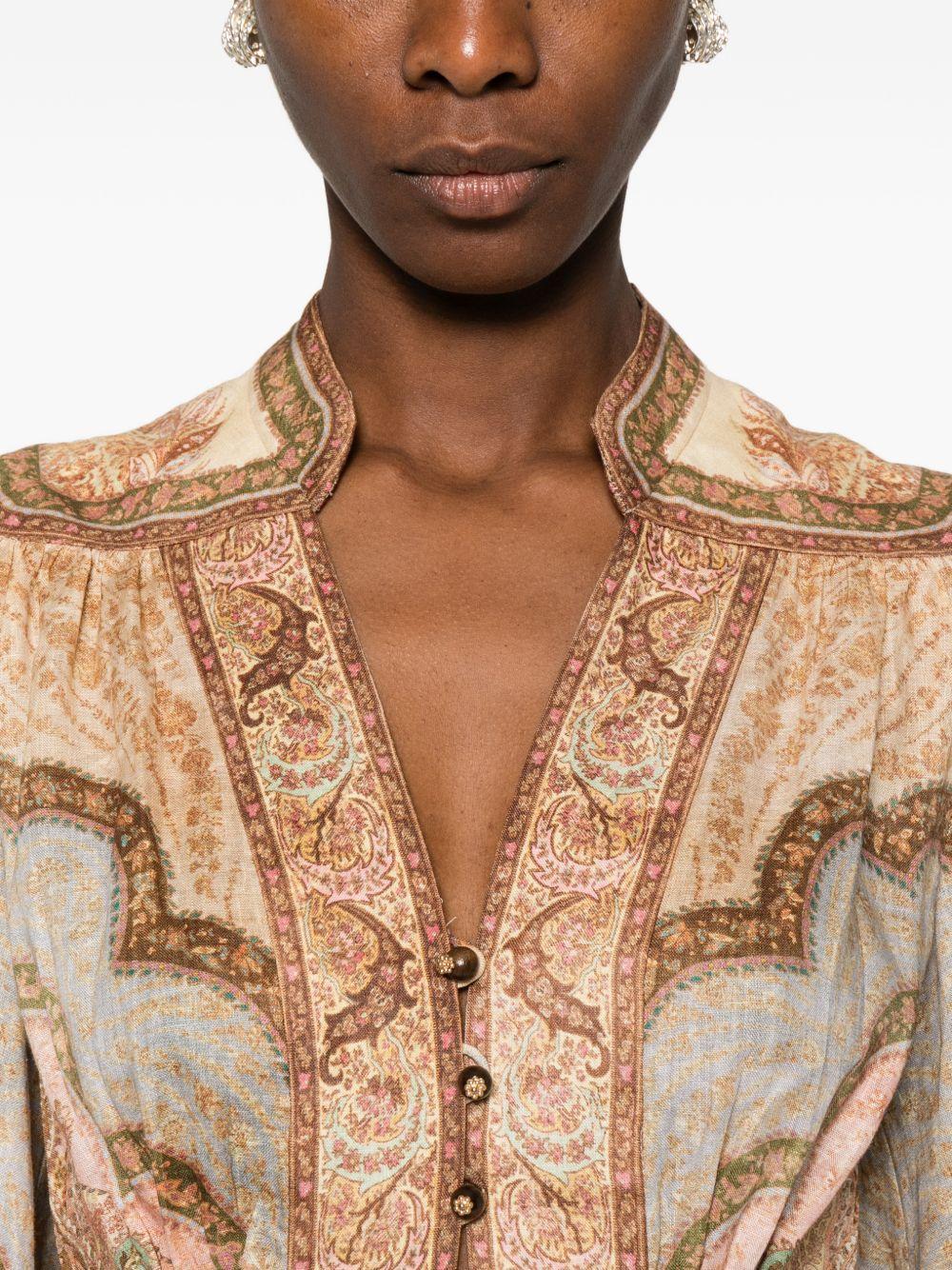 ZIMMERMANN Abito lungo in lino fantasia 