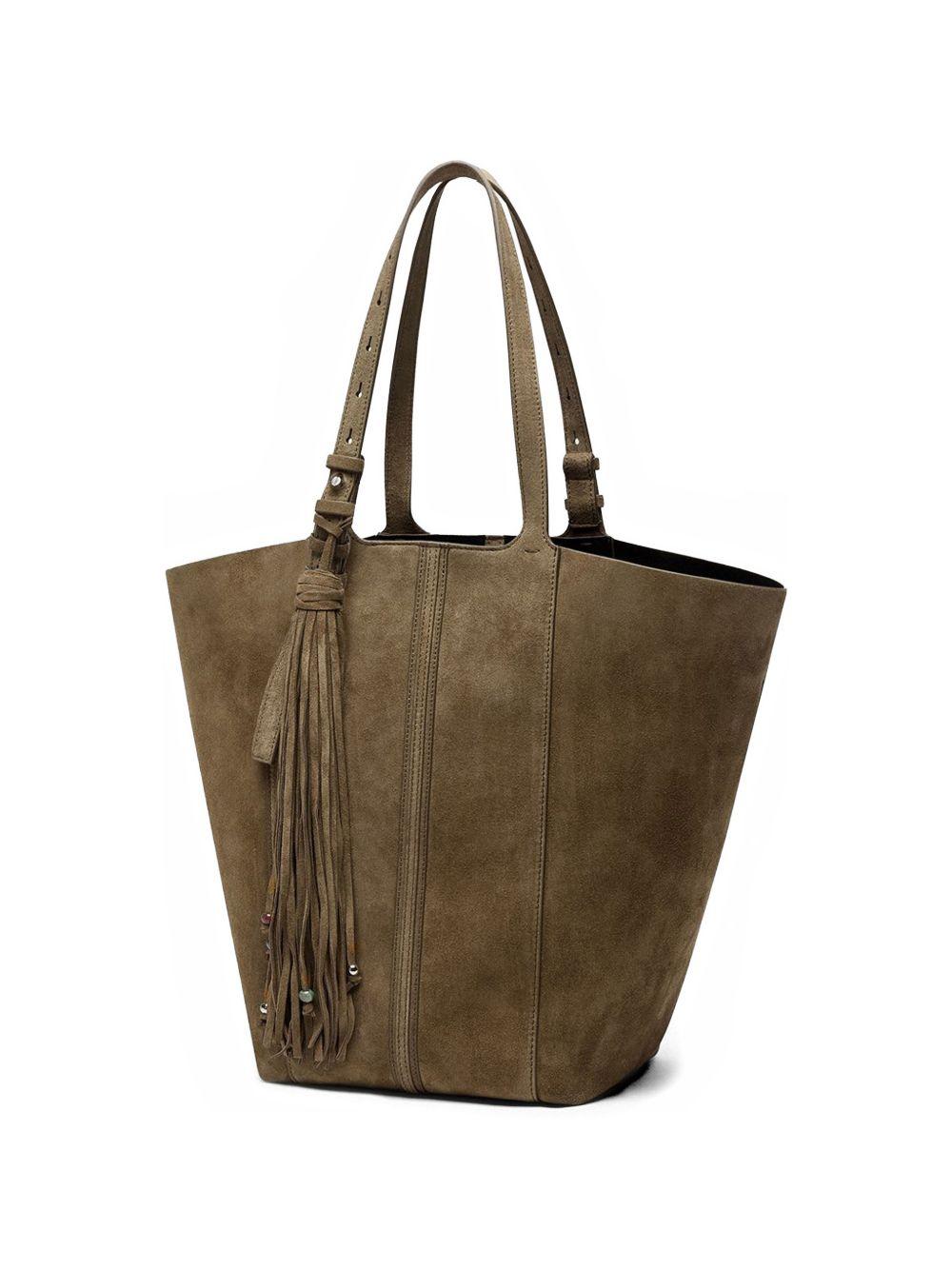 GOLDEN GOOSE Borsa 24/7 in suede verde oliva 