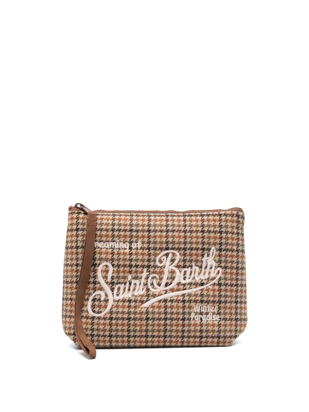 MC2 SAINT BARTH Pochette marrone con motivo check 
