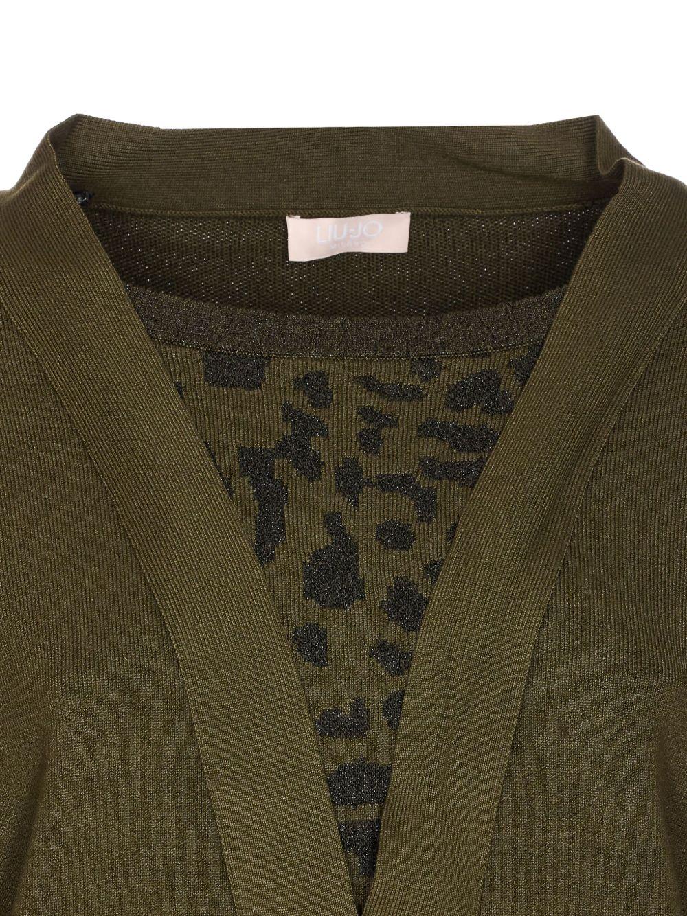 LIUJO Maglia verde oliva con scollo a V 