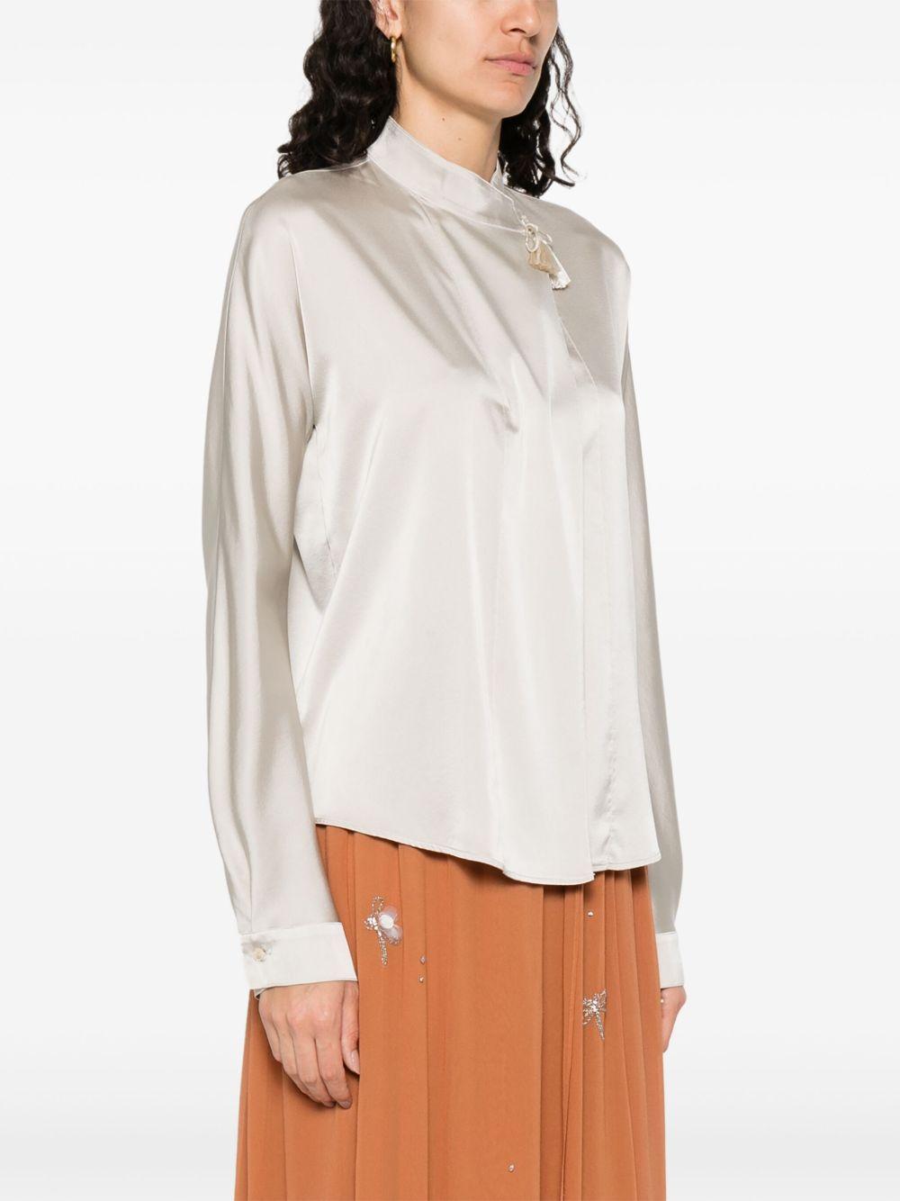 FORTE FORTE Blusa 'My Shirt' in seta grigio chiaro 