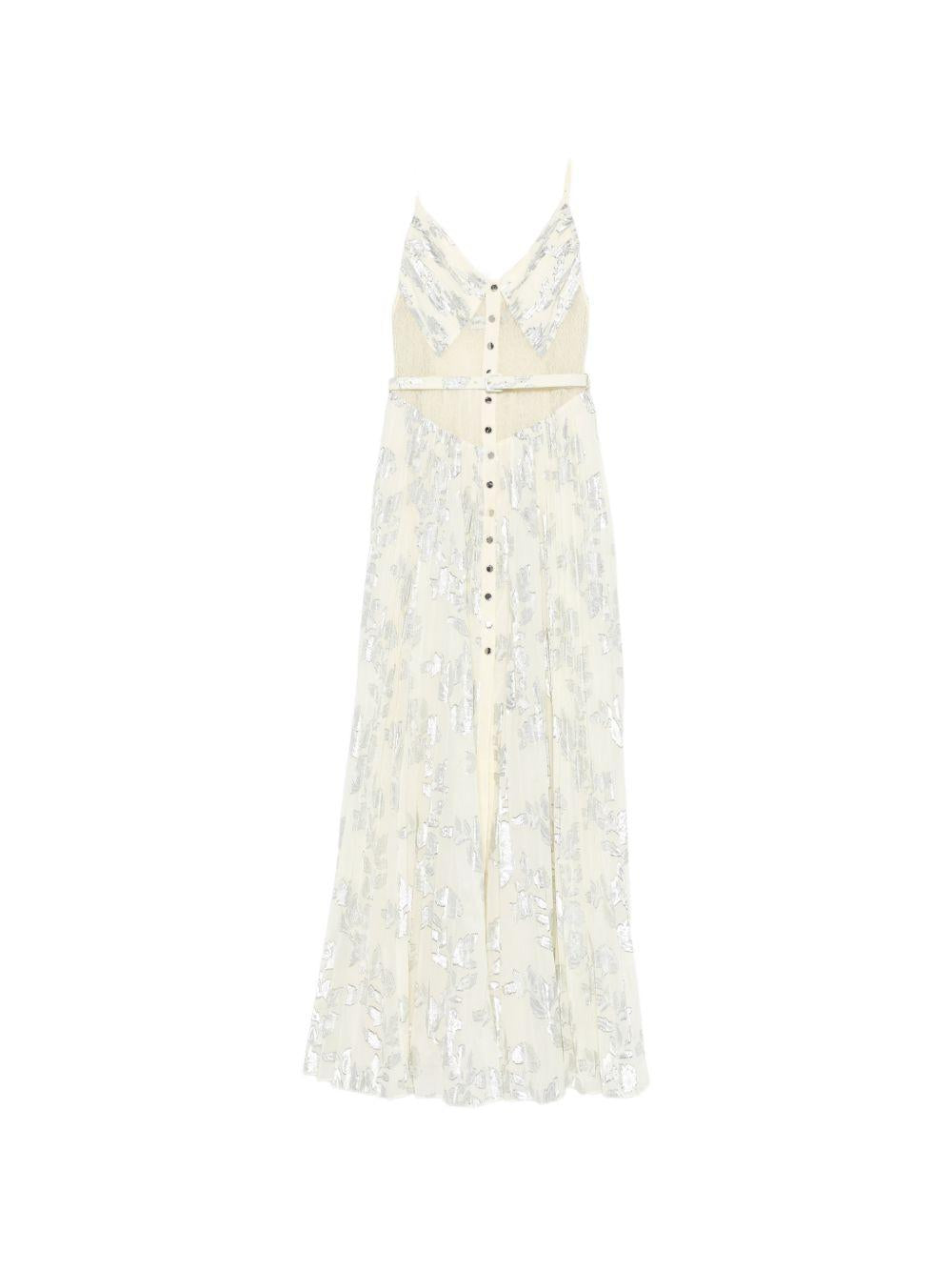 SELF PORTRAIT Abito lungo impreziosito da strass e ricami 