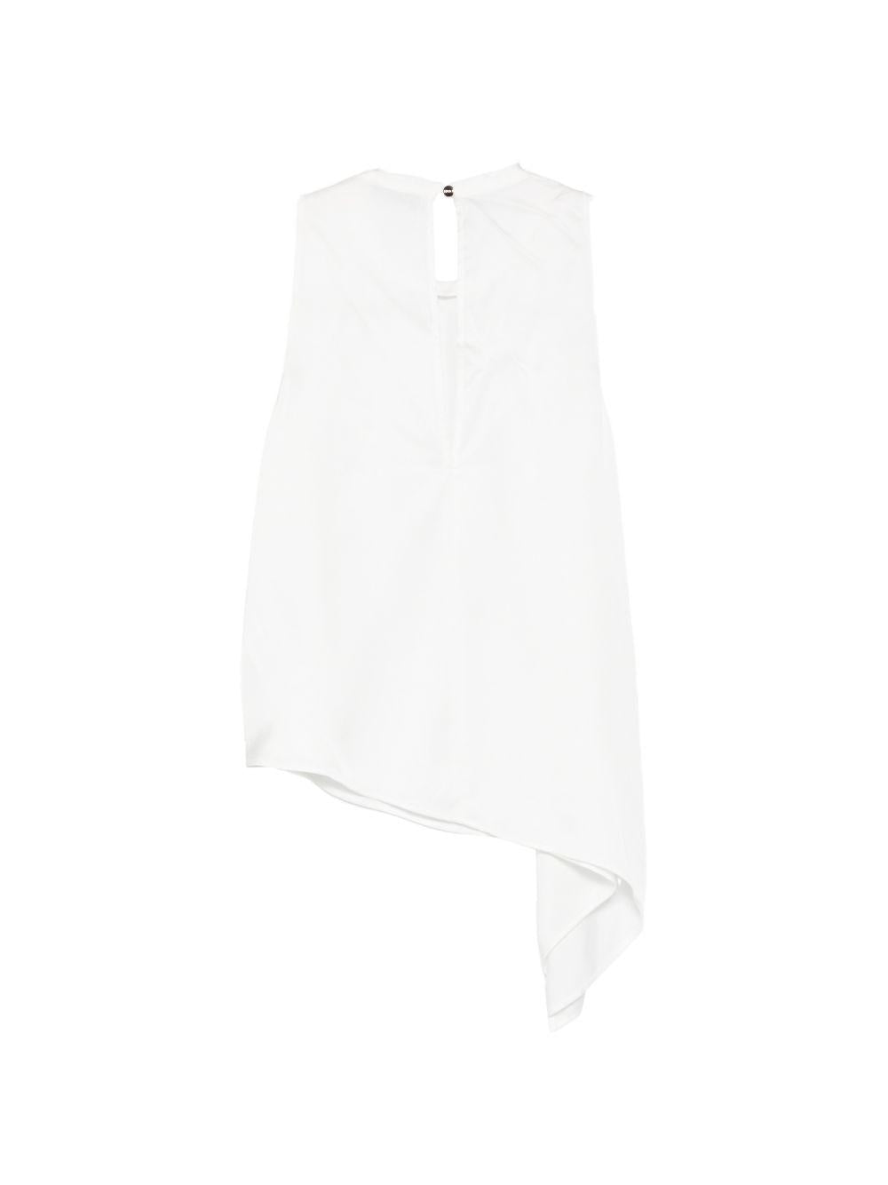 LIUJO Top bianco asimmetrico senza maniche 