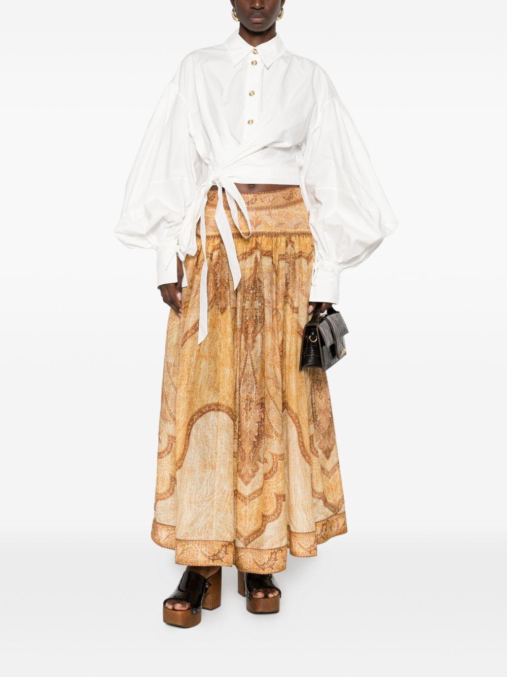 ZIMMERMANN Camicia avorio 'Rebellion' con maniche a palloncino 