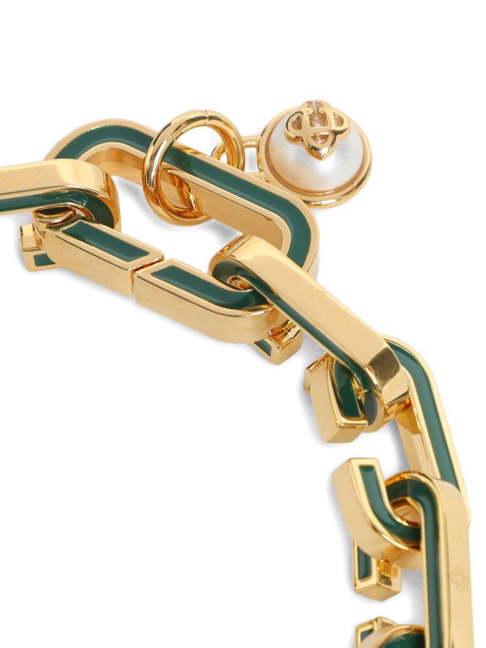 CASABLANCA Bracciale a catena verde e oro 