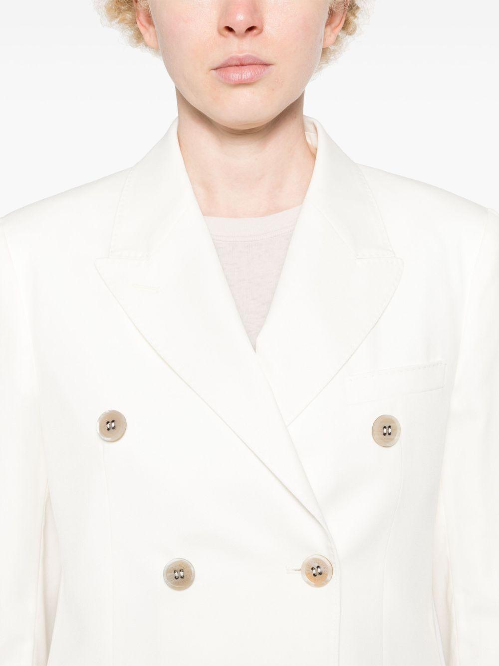 GOLDEN GOOSE Blazer doppio petto bianco con tasche 