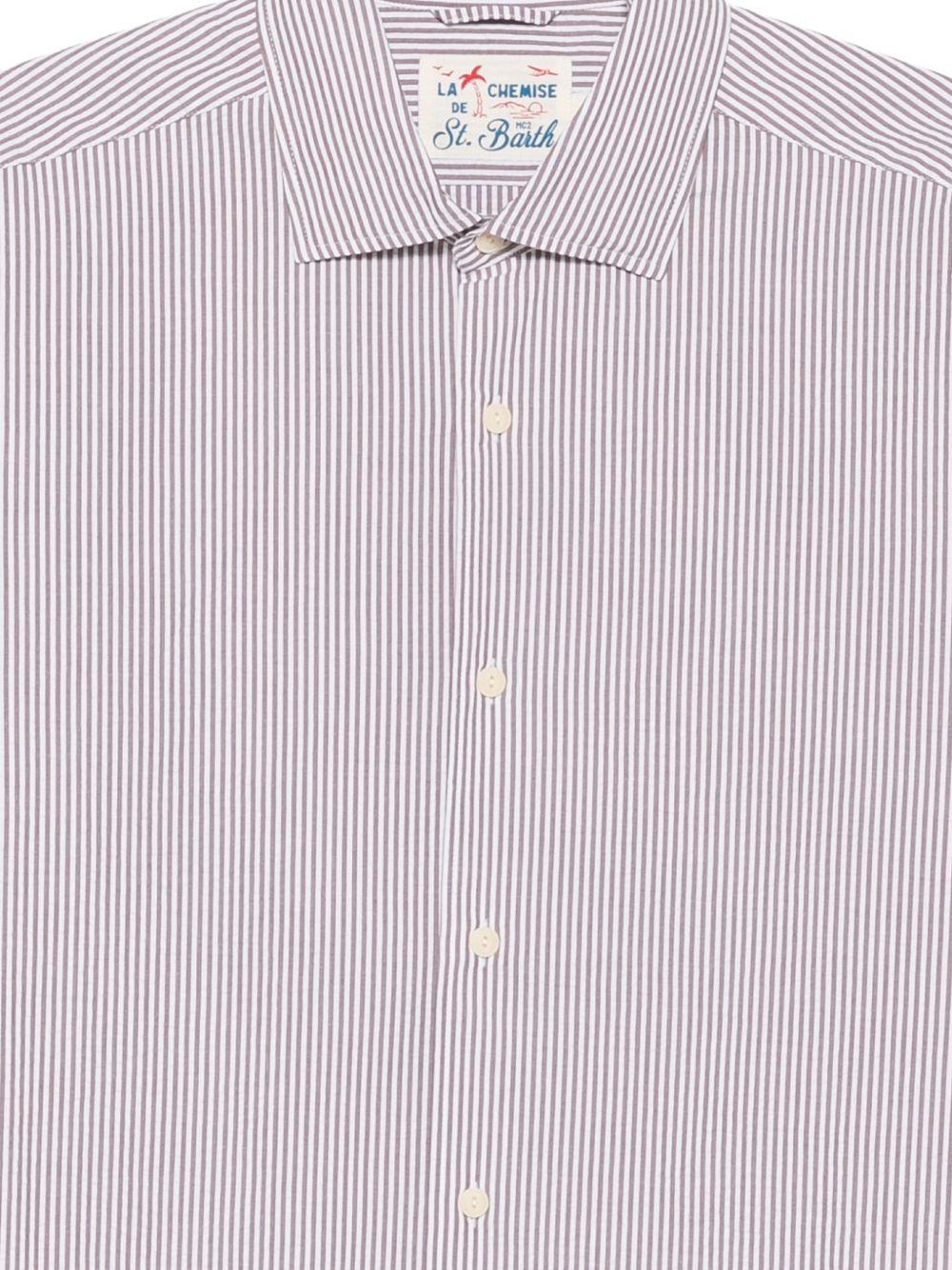 MC2 SAINT BARTH Camicia Pamplona a righe marroni 