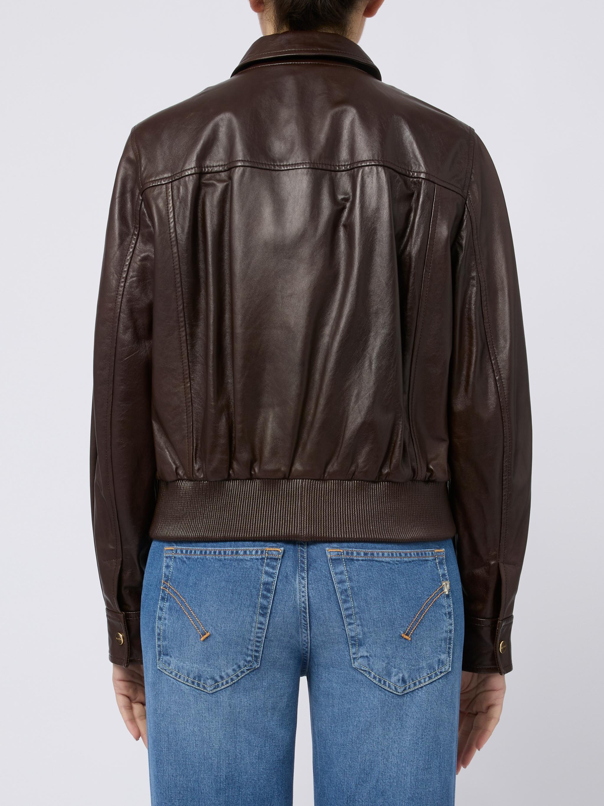 MAX MARA STUDIO Giacca di pelle Biada marrone 