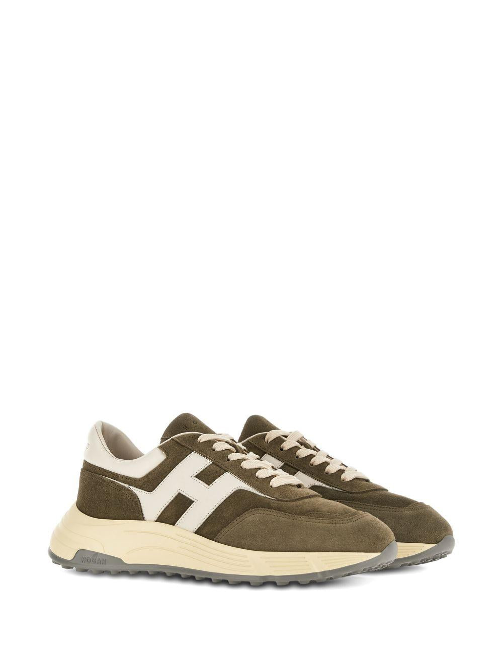 HOGAN Sneakers Hiperlight verde oliva in pelle 