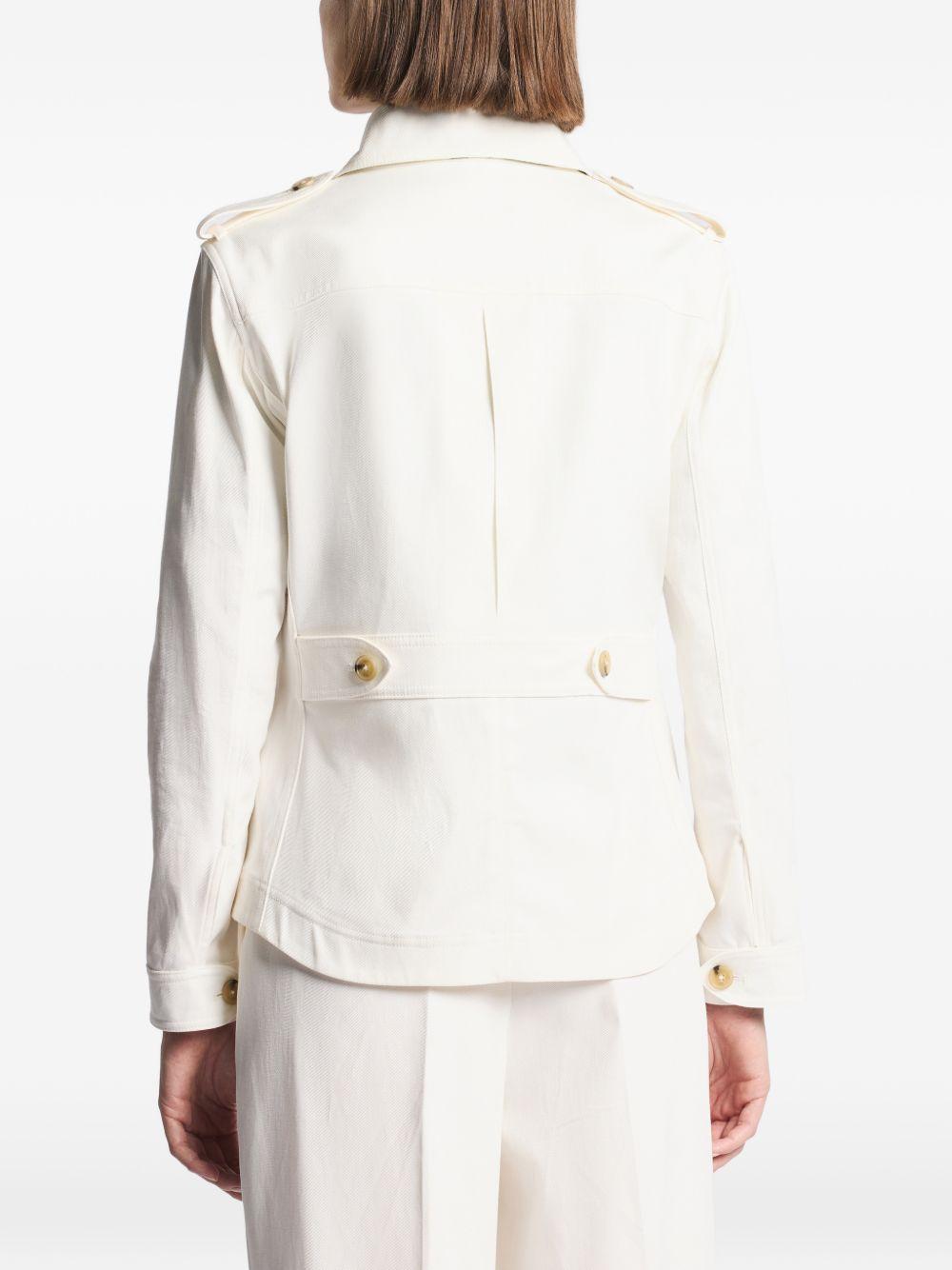 FAY Giacca camicia con alamari in cotone bianco 