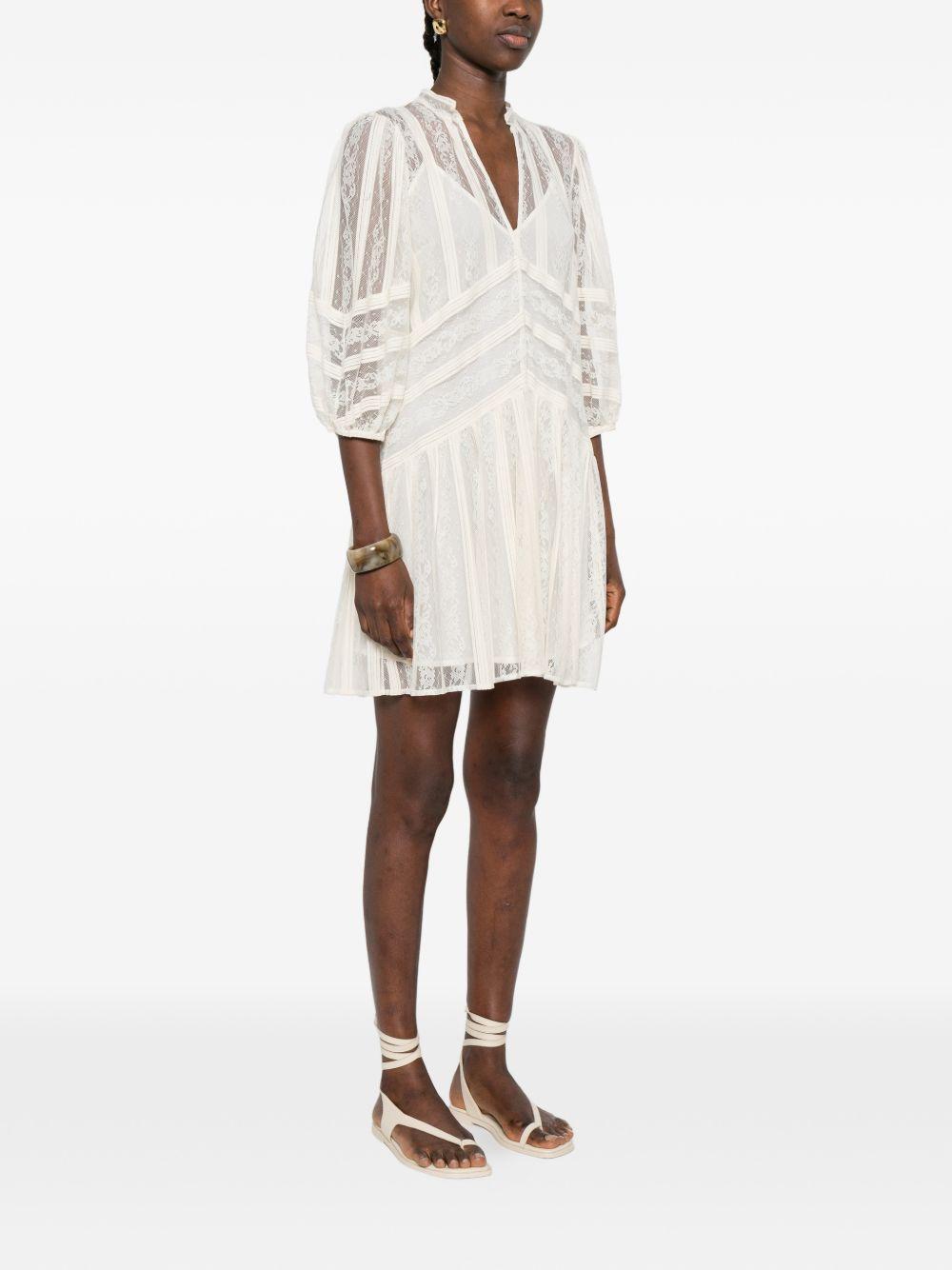 TWINSET Abito corto grigio con pizzo 