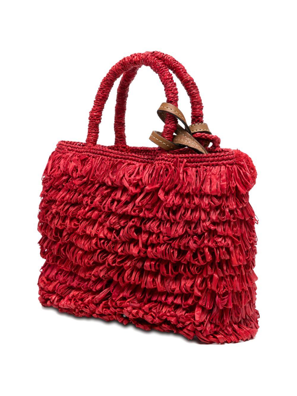 AFAR Borsa a mano Keisha in rafia rossa 