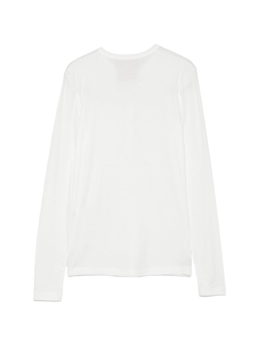 SEMICOUTURE Polo Filomena bianca con bottoni a maniche lunghe 