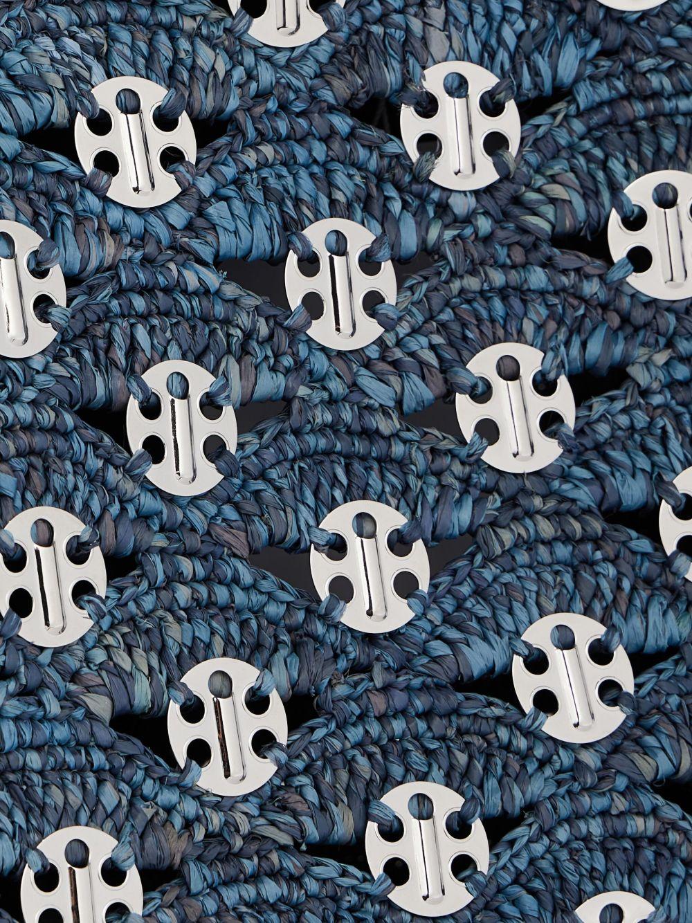 RABANNE Tote bag in rafia blu denim 