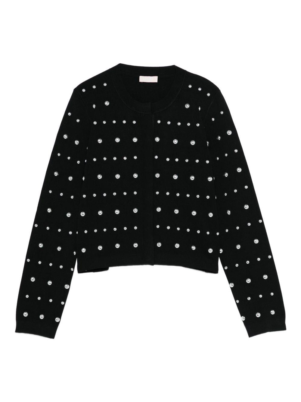 LIUJO Cardigan nero con strass 