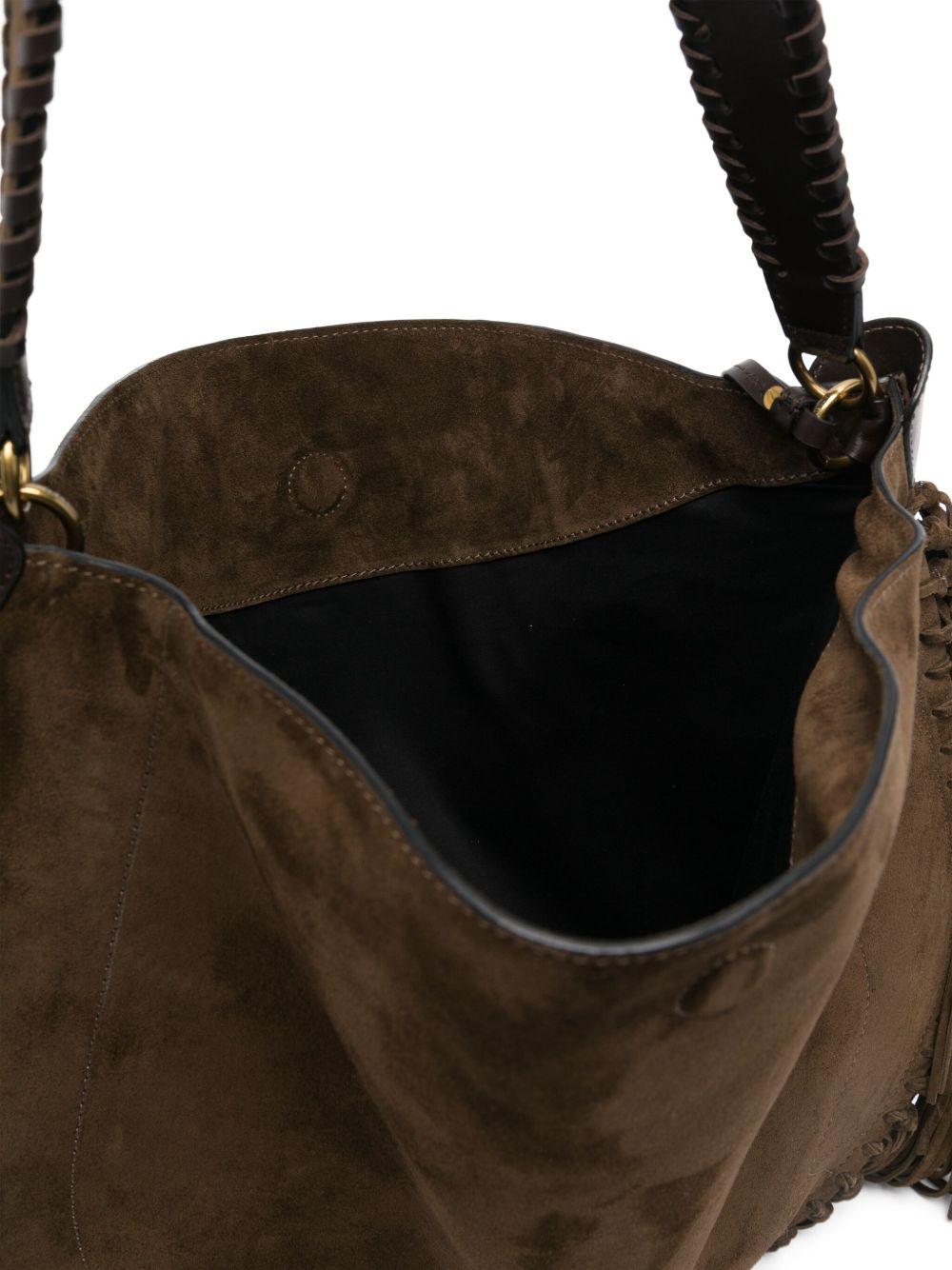 ISABEL MARANT Borsa a spalla 'Oskan hobo soft' in pelle scamosciata marrone 