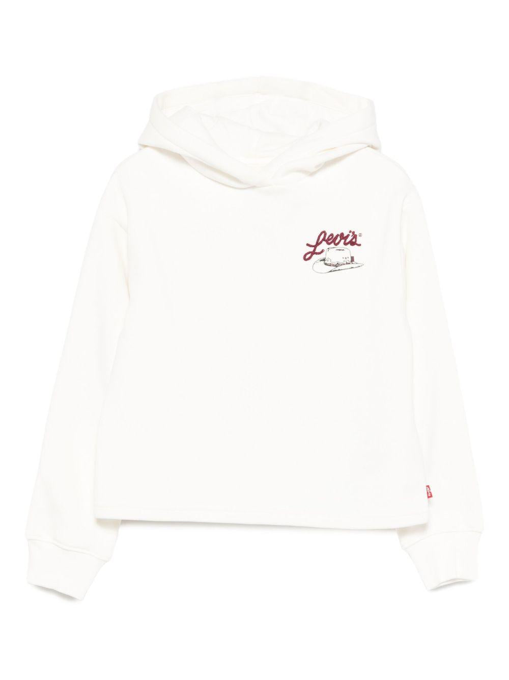 LEVIS Felpa con cappuccio bianca 