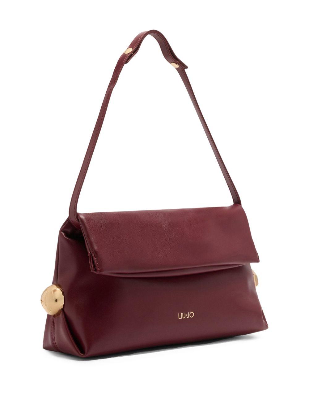 LIUJO Borsa bordeaux in ecopelle con logo 