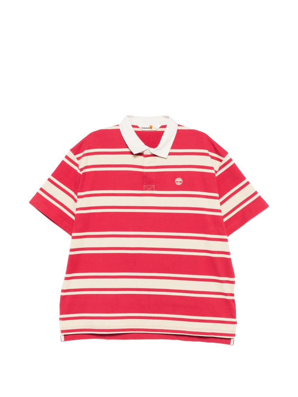 TIMBERLAND Polo rossa a righe con logo 
