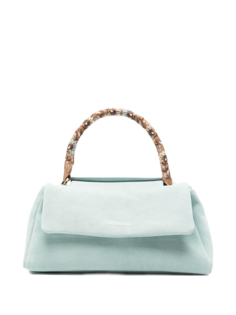 ORCIANI Borsa Peach Flower celeste 