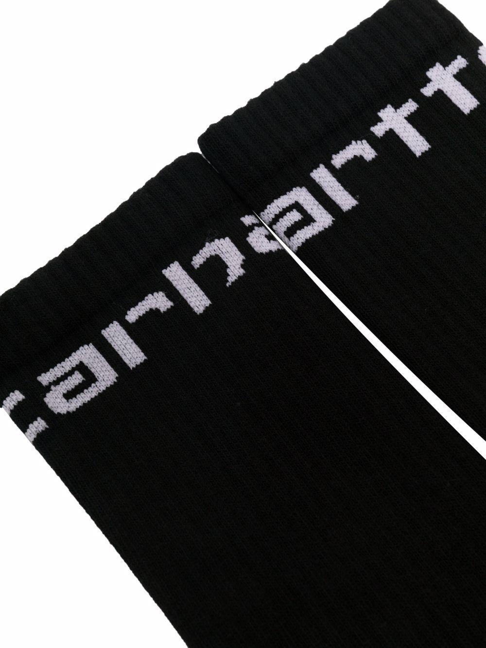 CARHARTT WIP Calzini in cotone nero con logo 