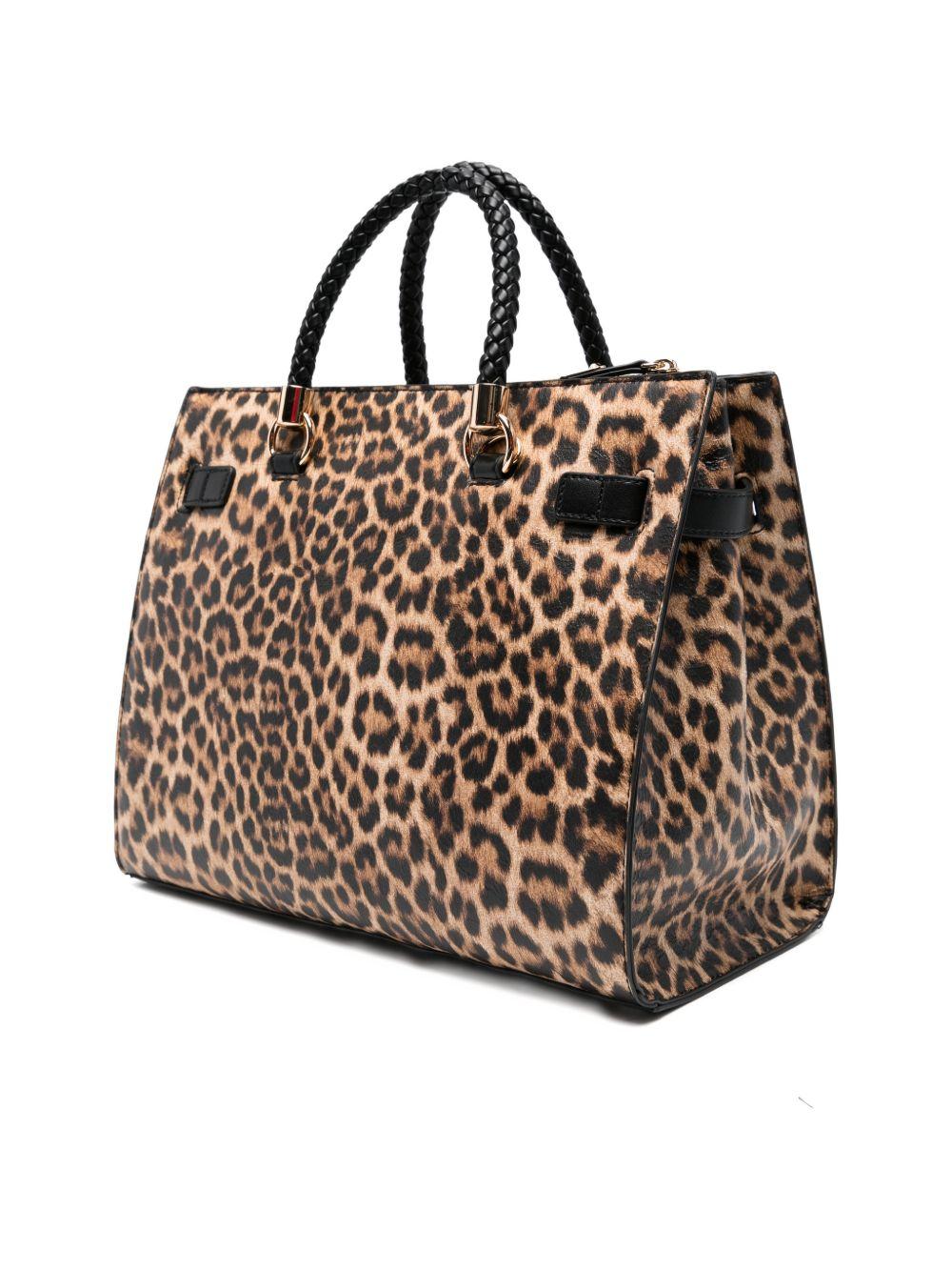 LIUJO Borsa a mano tote con stampa animalier 