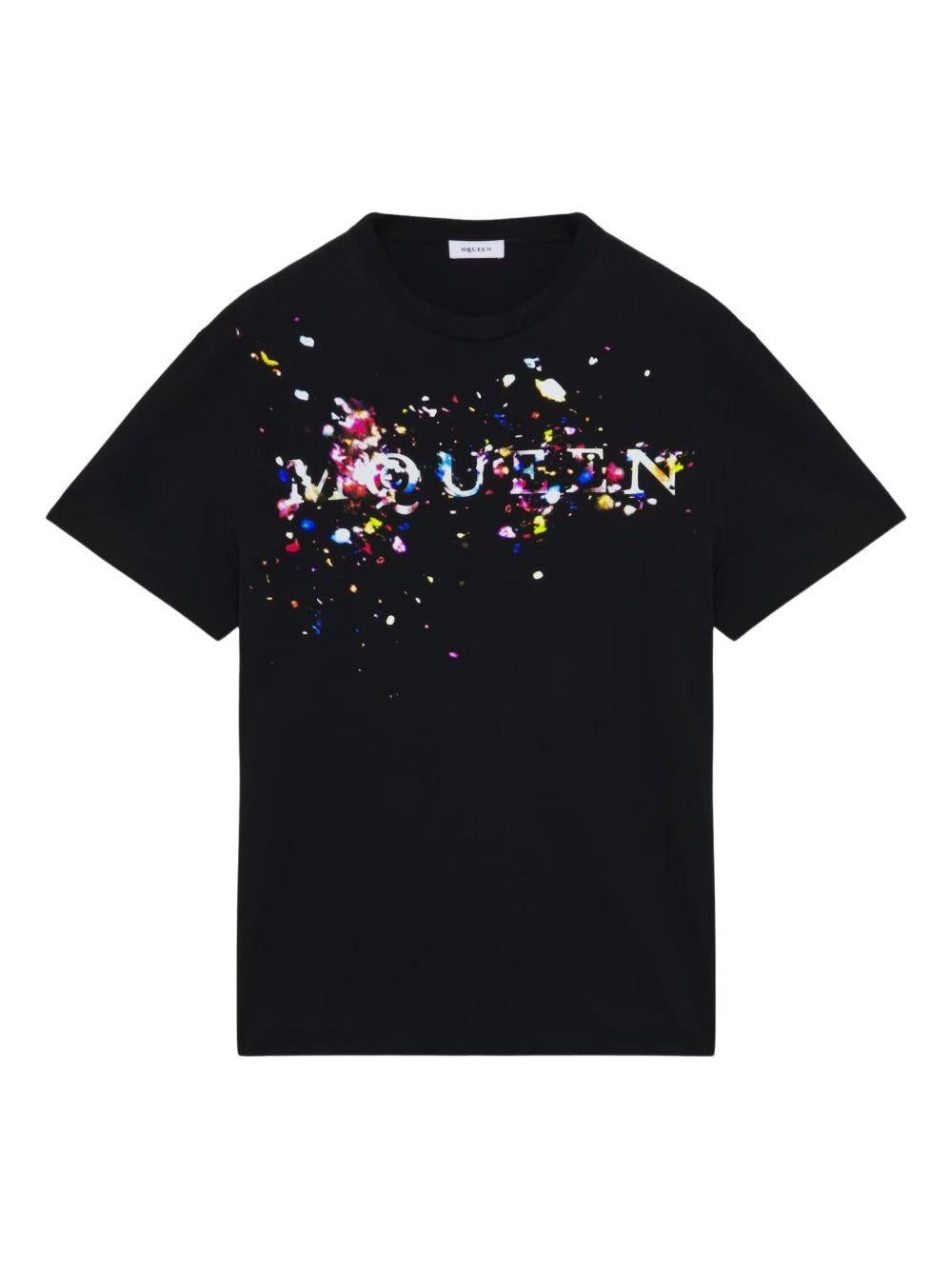 ALEXANDER McQUEEN T-shirt in cotone nero con stampa 