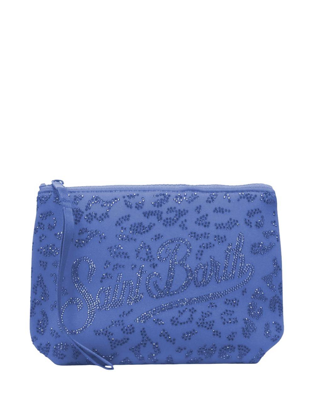 MC2 SAINT BARTH Pochette Aline con strass e logo maculato viola 