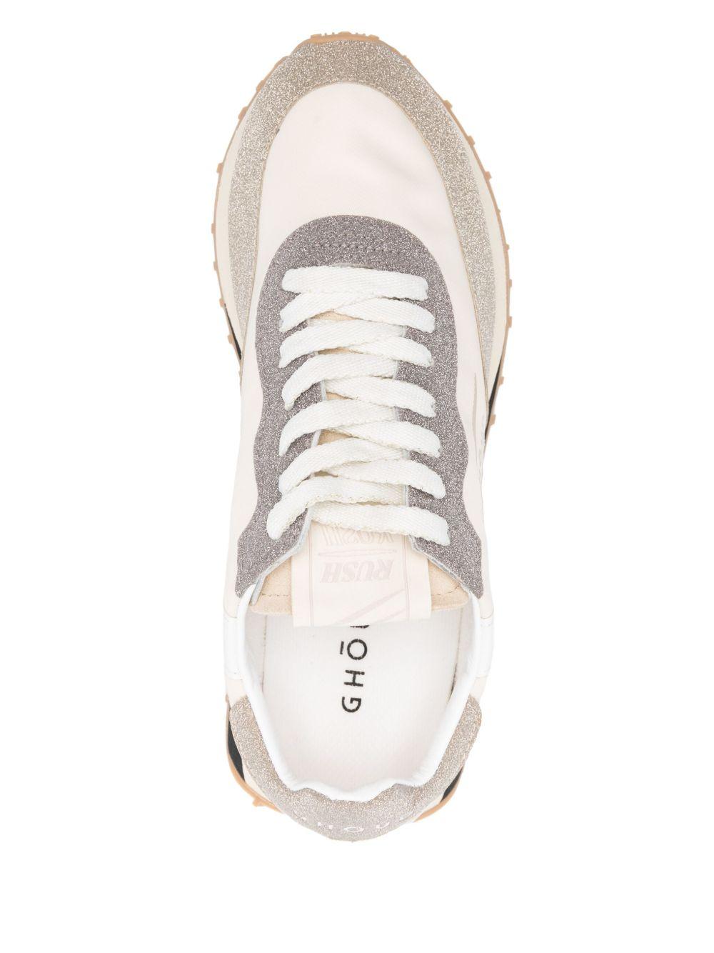 GHOUD Sneakers Monoblock bianche e grigie con strass 