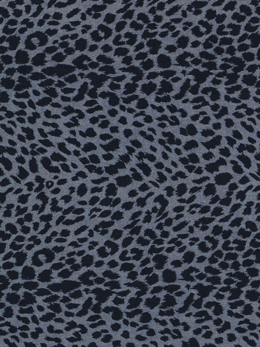 ASPESI Foulard in cotone con stampa leopardata blu e nera 