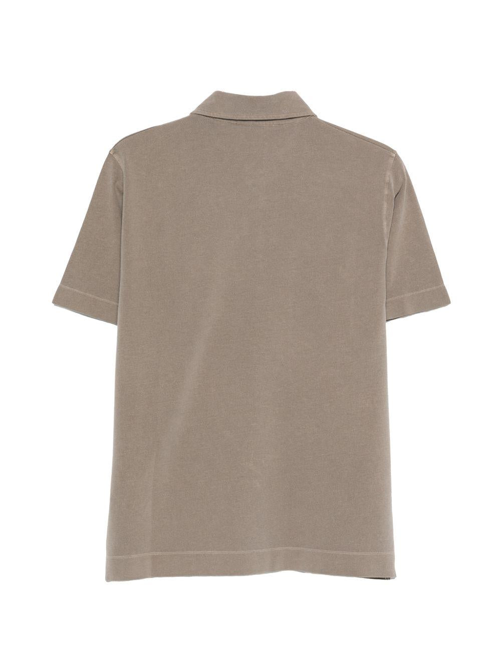 DANIELE FIESOLI Polo in cotone marrone con bottoni 
