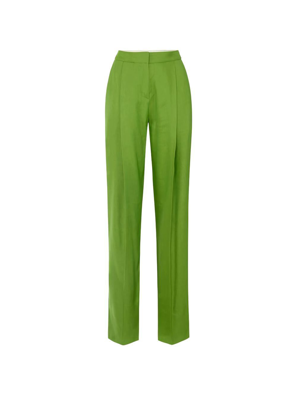 ELISABETTA FRANCHI Pantaloni verdi eleganti a gamba dritta 