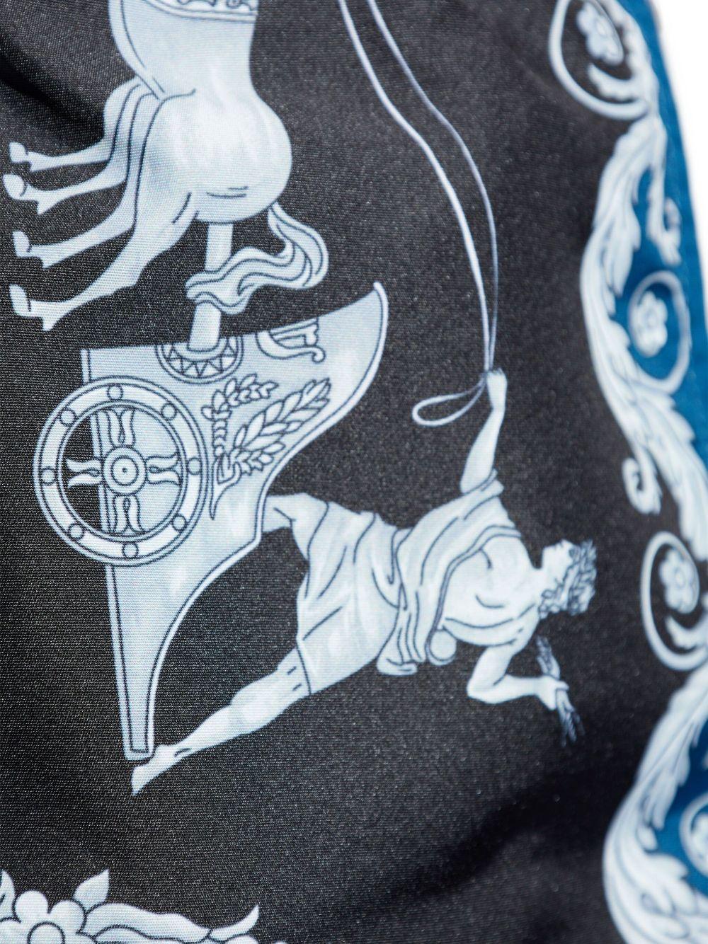 VERSACE Costume da mare blu con stampa 