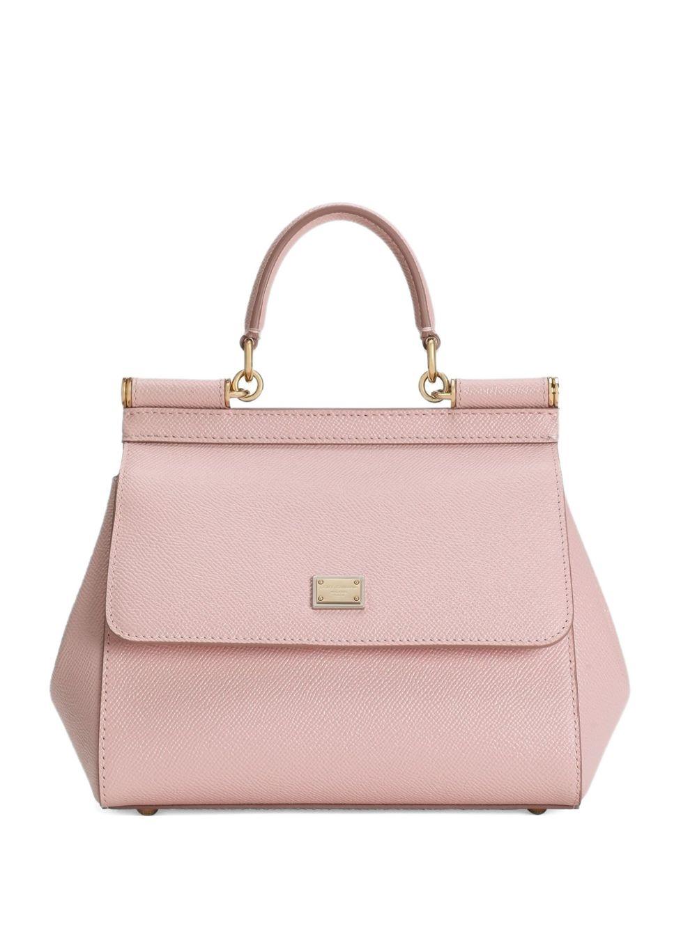 DOLCE e GABBANA Borsa a mano Sicily rosa in pelle 