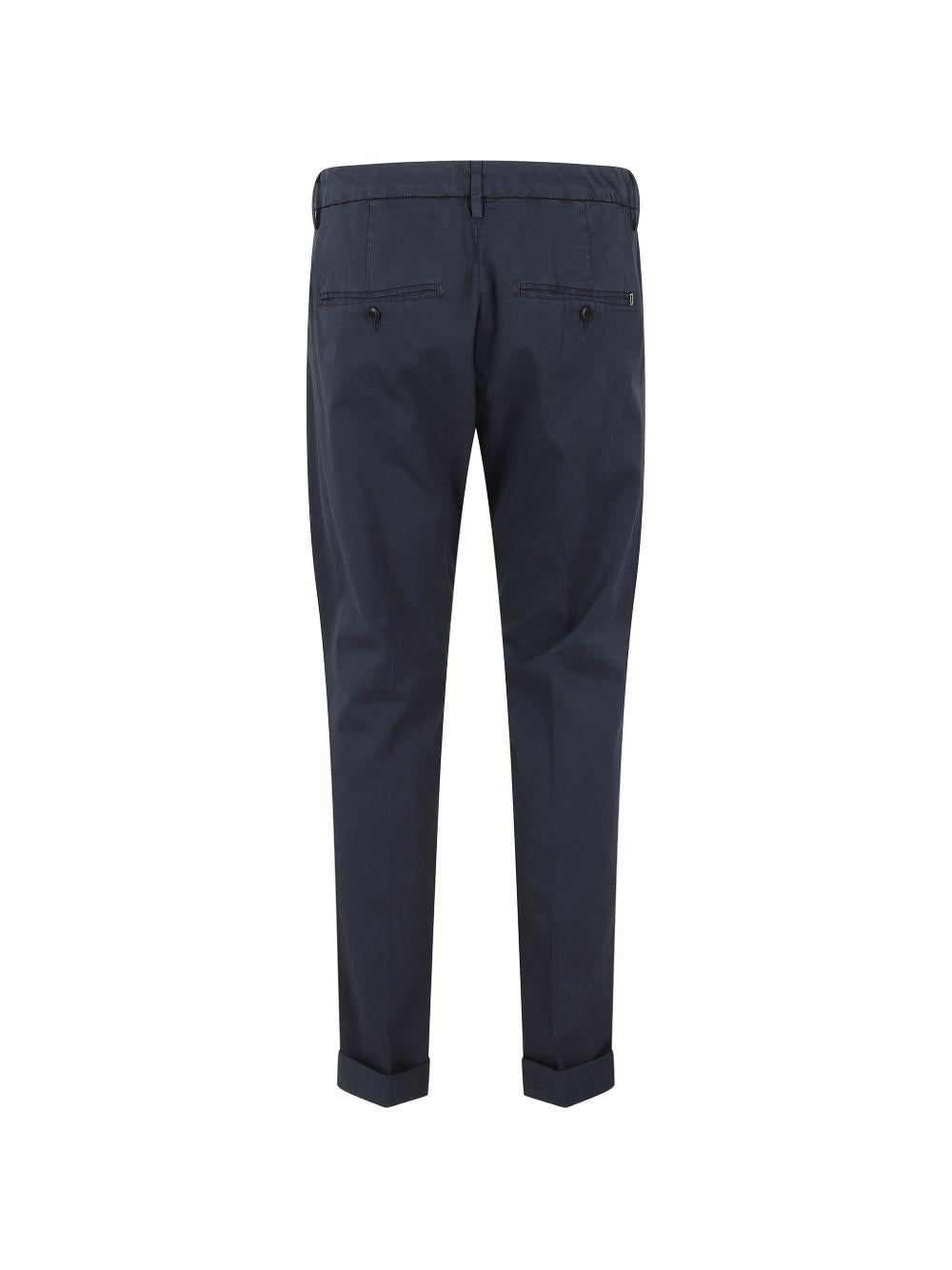 DONDUP Pantaloni chino Gaubert blu con risvolta 
