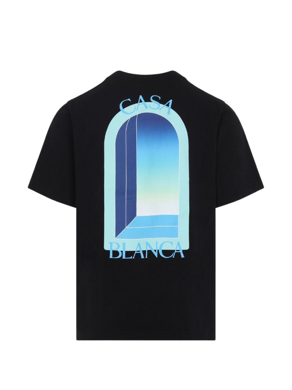 CASABLANCA T-shirt Gradient Arch in cotone nero 