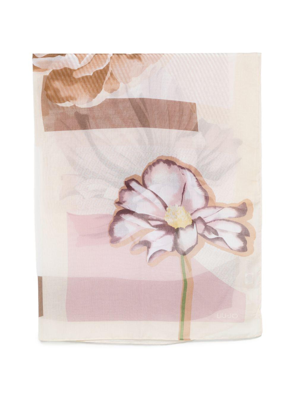 LIUJO Foulard con stampa floreale rosa 