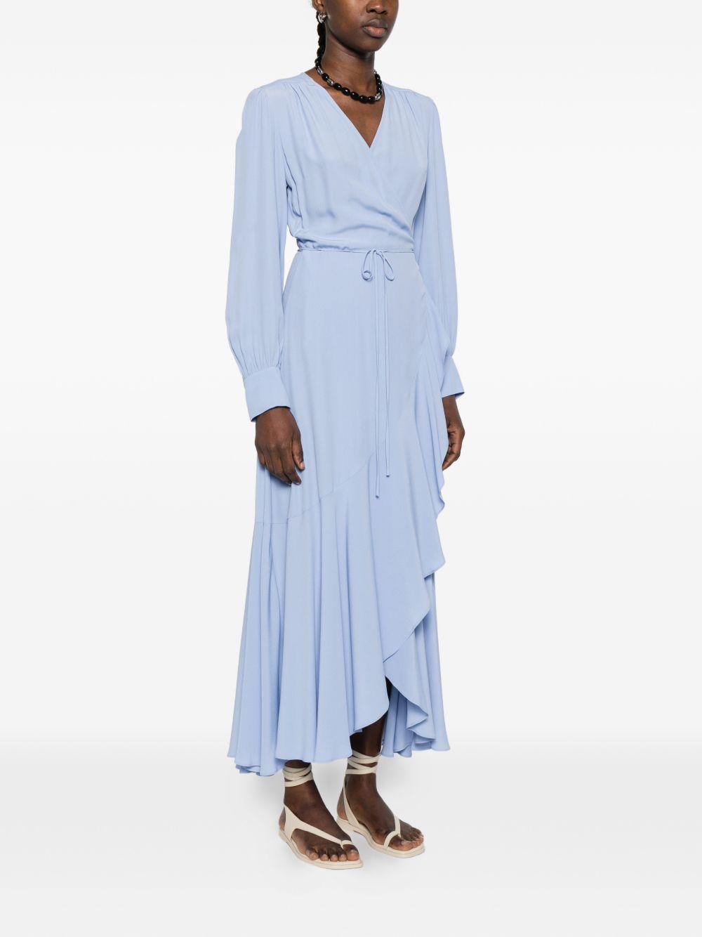 TWINSET Abito lungo con volant azzurro 
