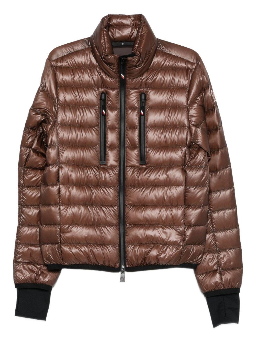 MONCLER GRENOBLE Piumino corto marrone con zip 