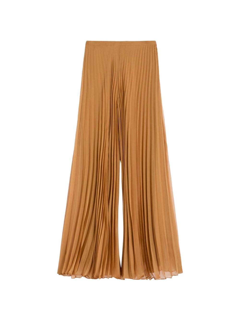 MAX MARA PIANOFORTE Pantaloni ampi Mxegrembo plissettati color ocra 