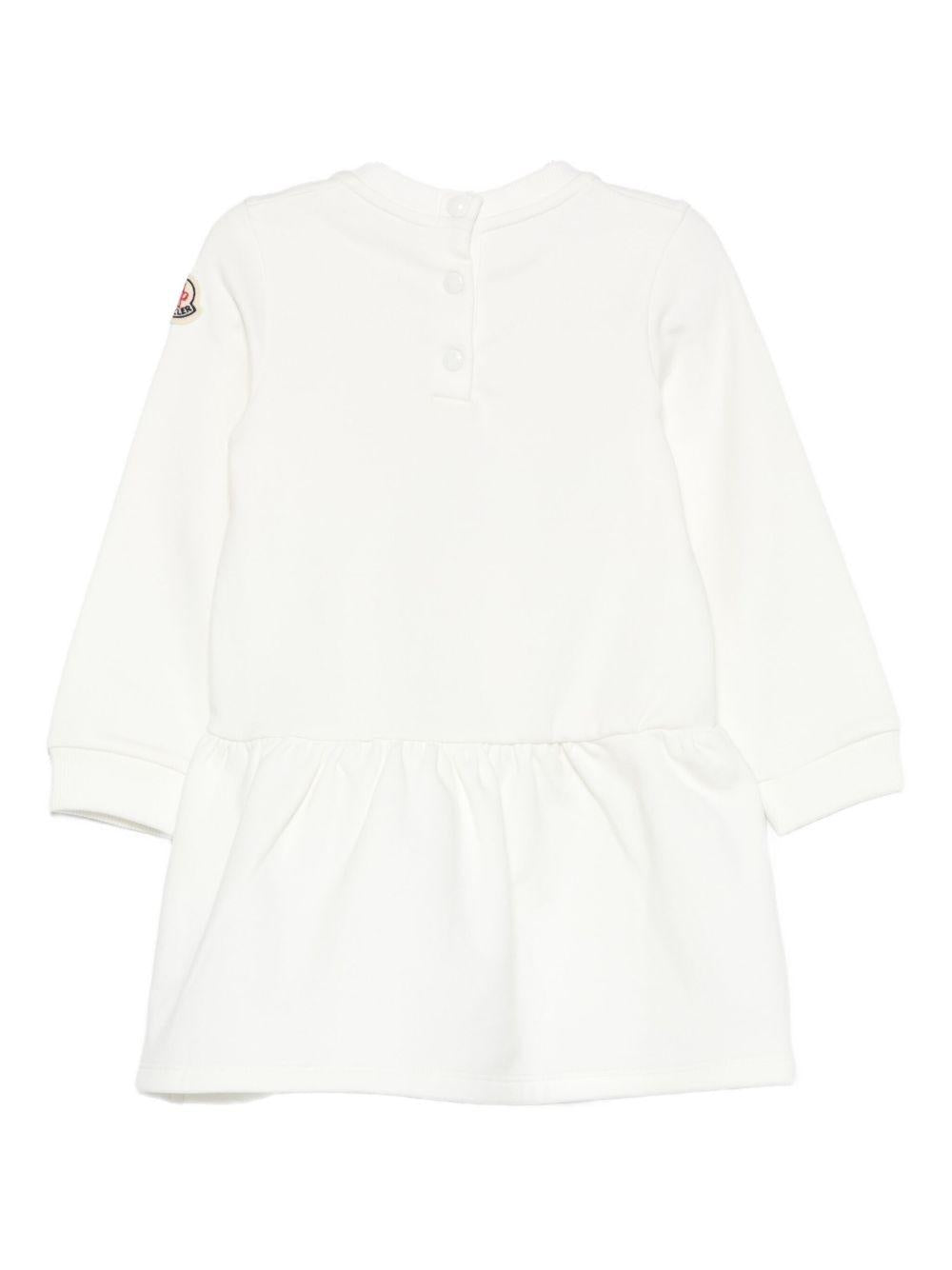 MONCLER Abito corto bianco con stampa 