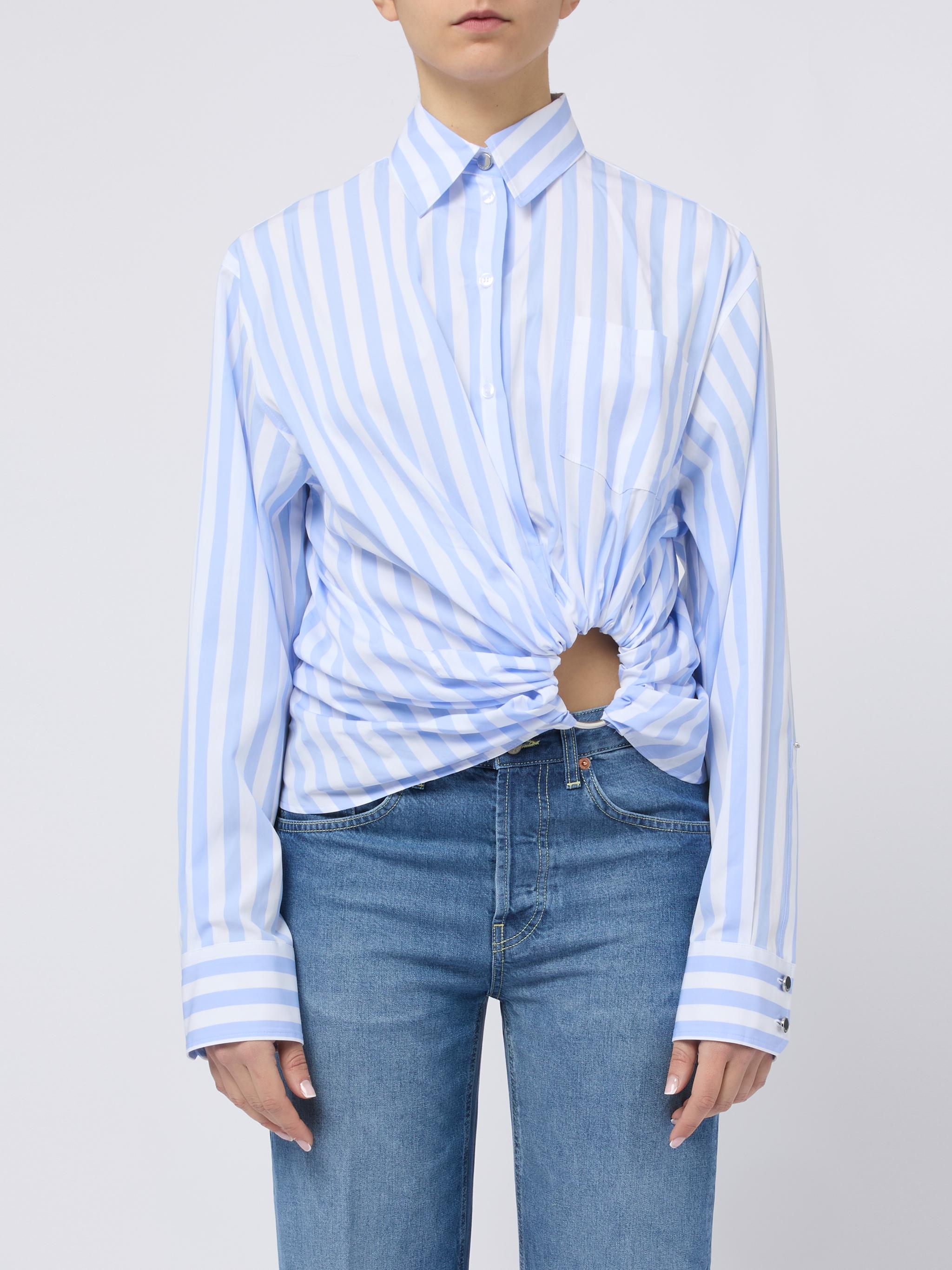 SPORTMAX Camicia a righe con dettaglio circolare in vita 