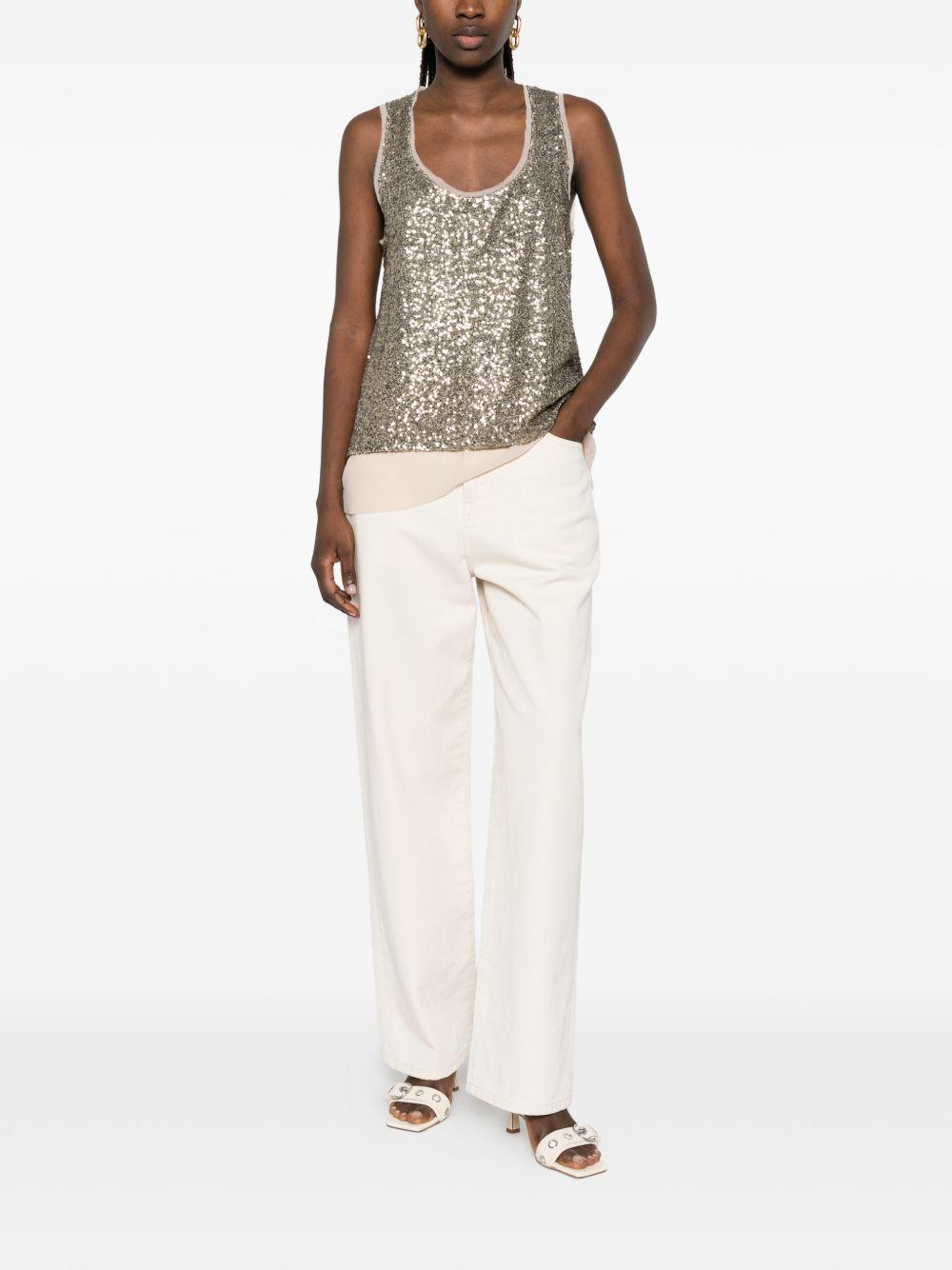PINKO Top Bollicine con piallettes dorate 