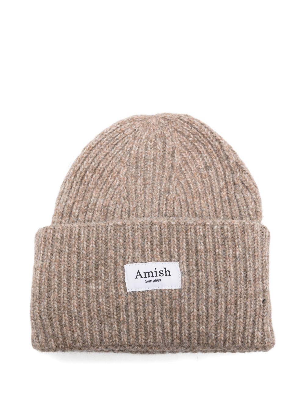 AMISH Berretto beige con logo 
