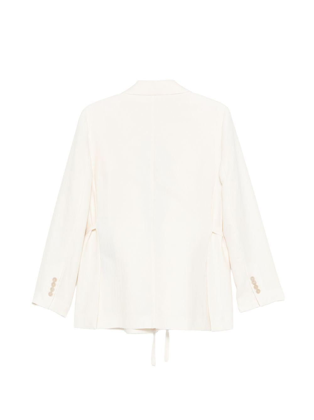 SEVENTY Blazer in misto cotone bianco con laccio 