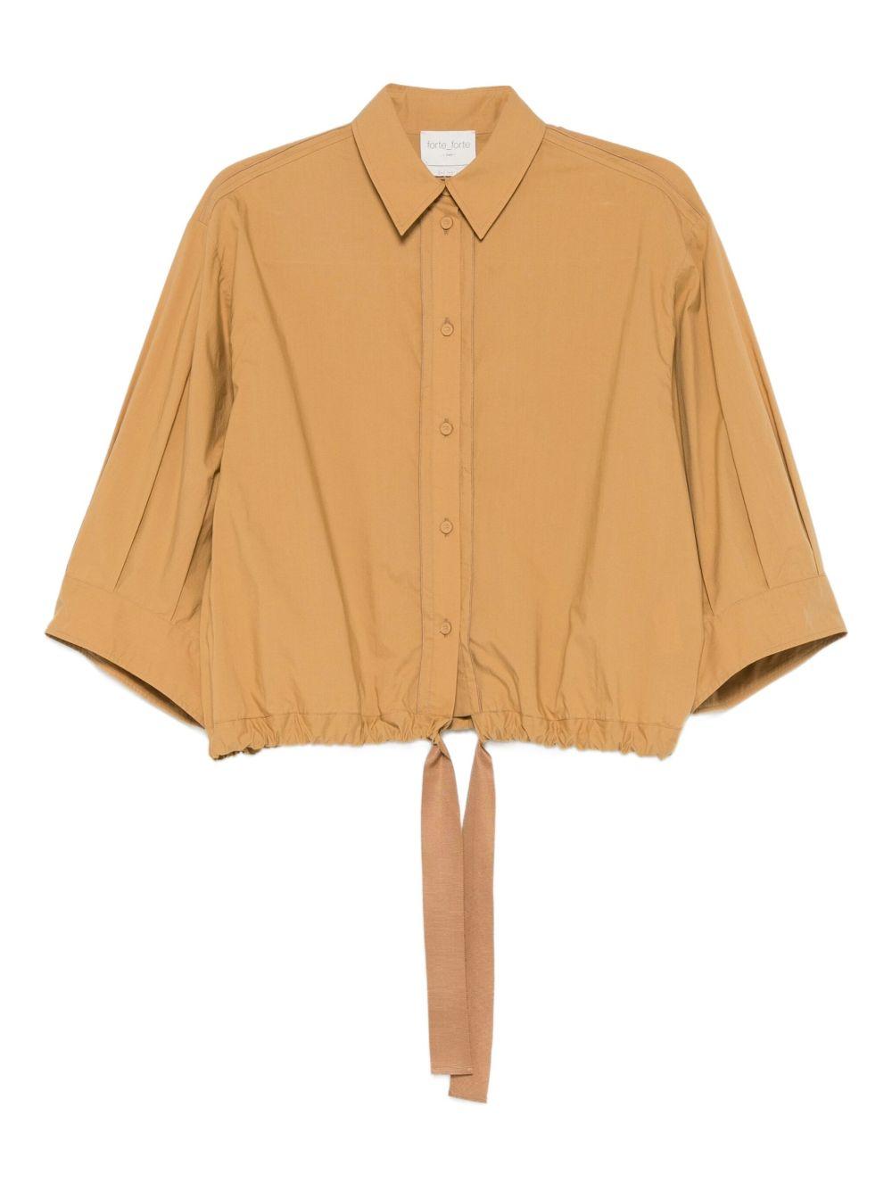 FORTE FORTE Camicia in cotone color cammello 