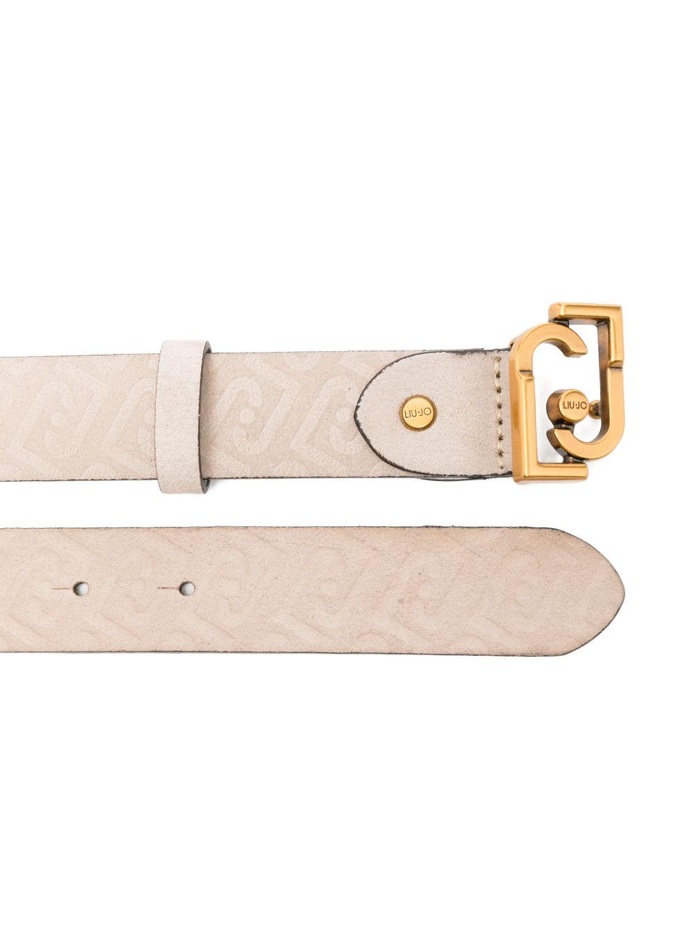 LIUJO Cintura beige con fibbia dorata 