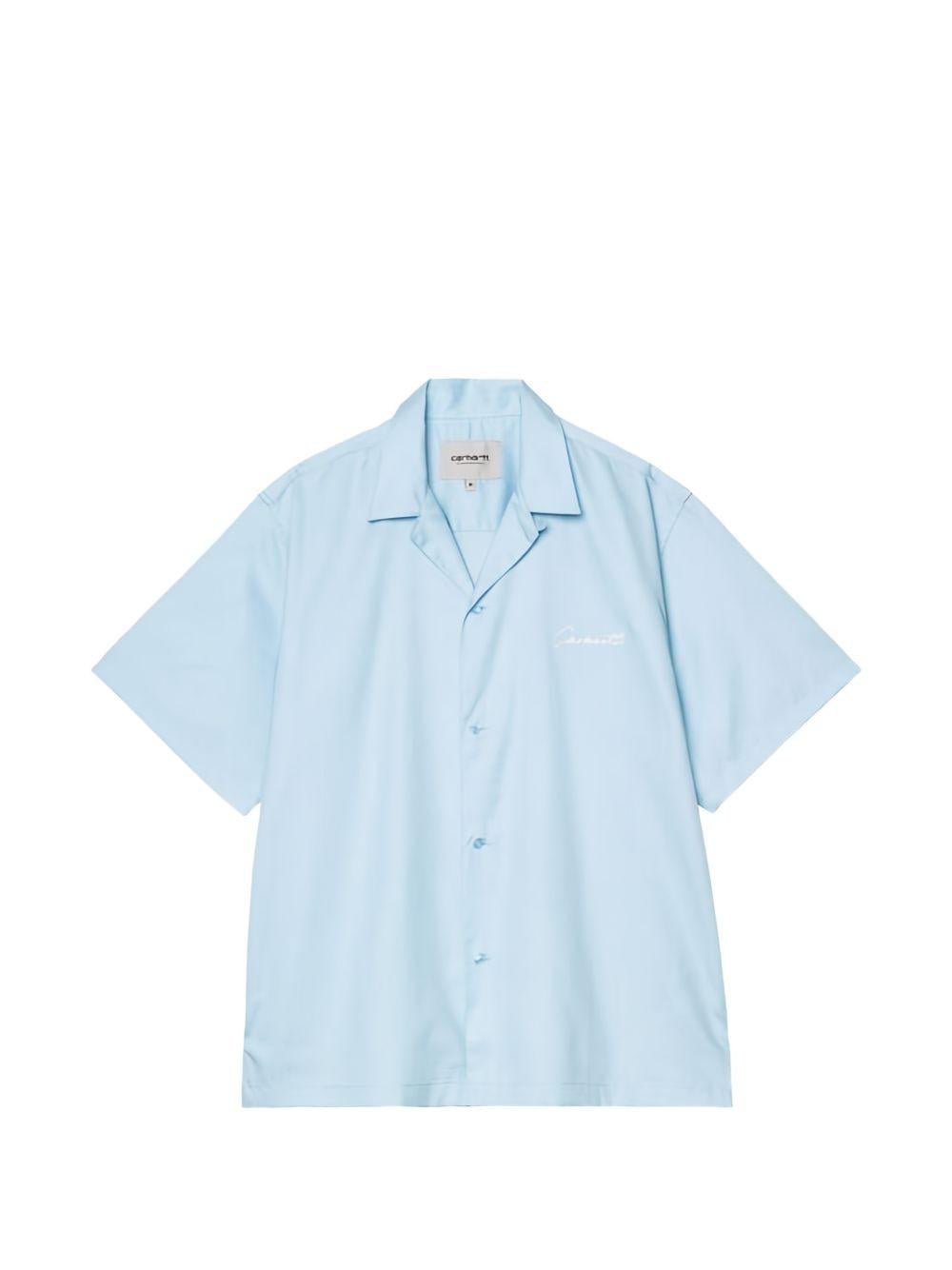 CARHARTT WIP Camicia celeste a maniche corte con bottoni 