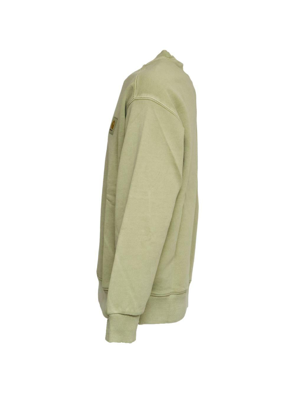 CARHARTT WIP Felpa girocollo in cotone verde con logo 